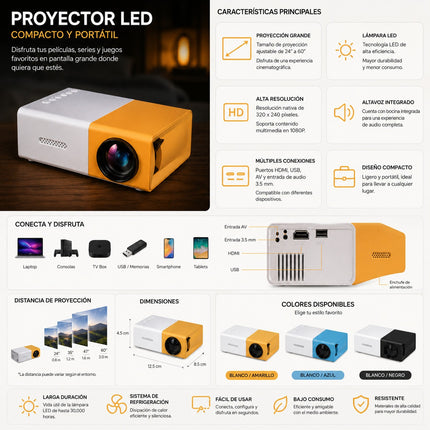 Proyector Led Con Control, diferentes Colores