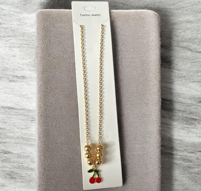 12 Collares Cerezas/Fresas Bolitas $8.3 c/u