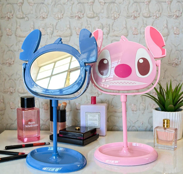 Espejo Stich Tocador Azul/Rosa con Joyero