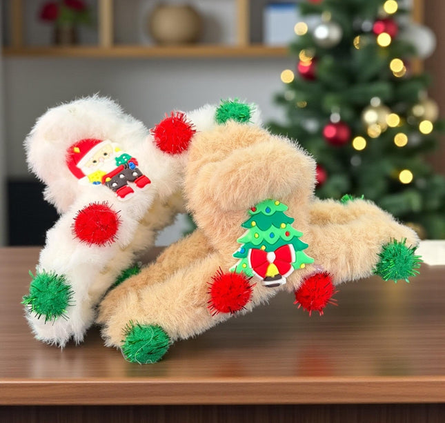 12 Pinzas navideñas Decoradas mini pompom $12.75 c/u