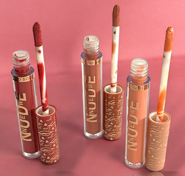 Set 6 Labiales liquidos Nude Plata