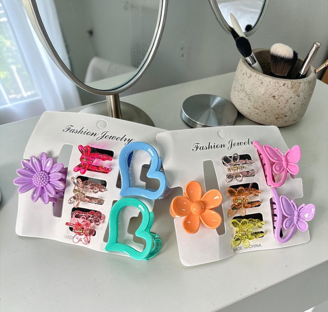 12 Sets de 6 Pinzas Colores de Figuras $11 c/u