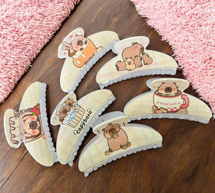 12 Pinzas Capibaras para Cabello $16.5 c/u