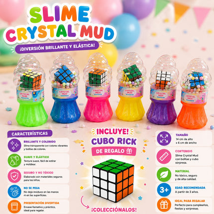 6 Slime de Colores con Cubo Rubik $22 c/u