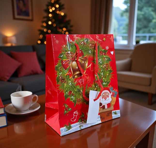 12 Bolsas Regalo Navidad 15X12X6 cm $3.45 c/u