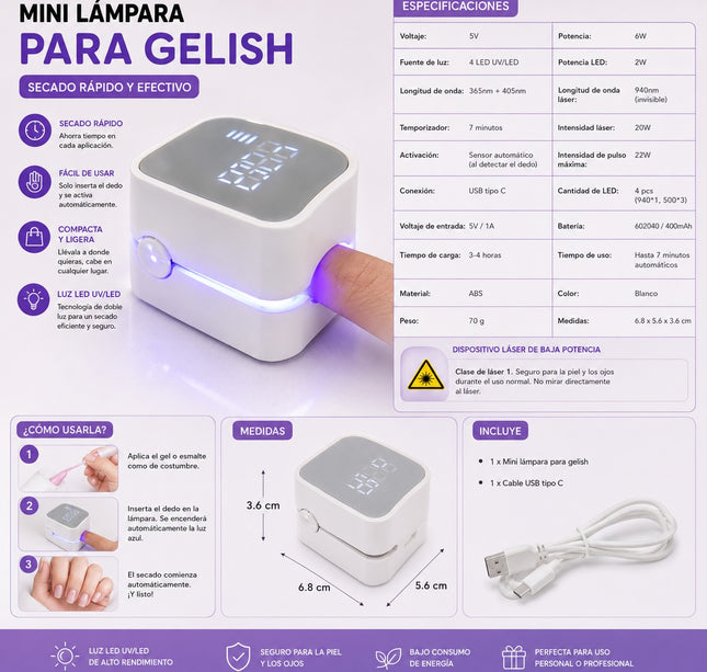 Exclusivo Tienda en linea 💥💎Lampara para Uñas Gelish de Bolsillo