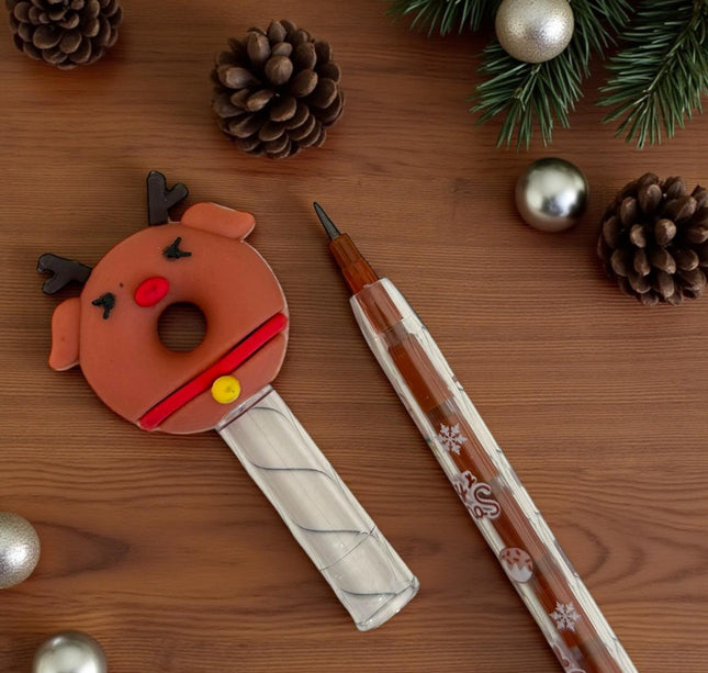 48 Lapices Navideños De Puntillas con Figuras $6.52 c/u