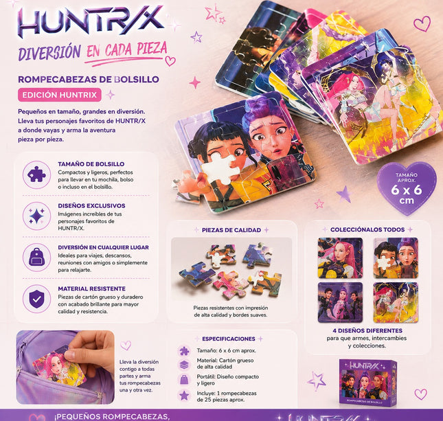 Planilla con 20 Sets Guerreras K-Pop de 6 Rompecabezas de Bolsillo $4.5 c/u