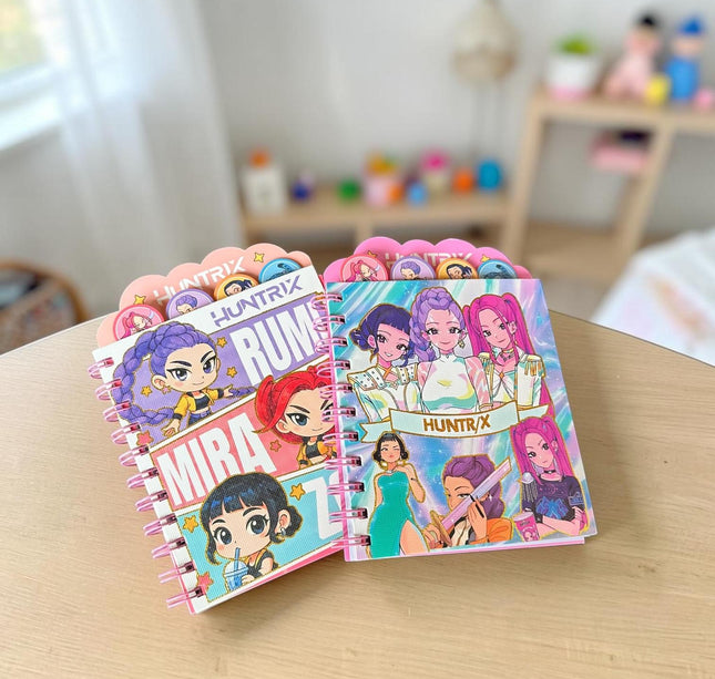 3 Libretas Guerreras K-Pop con Separadores y Hojas Decoradas $40 c/u
