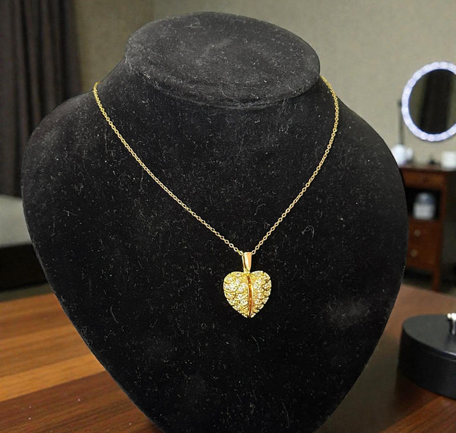 12 Collar Acero Inoxidable Corazon Dorado/Plateado $33 c/u