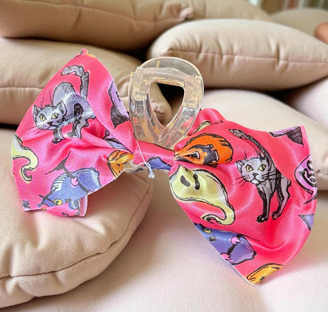 12 Pinzas Moños Halloween Estampados $8 c/u