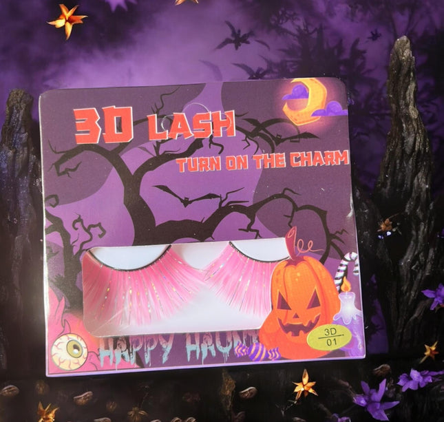12 Pestañas Halloween Colores $9 c/u