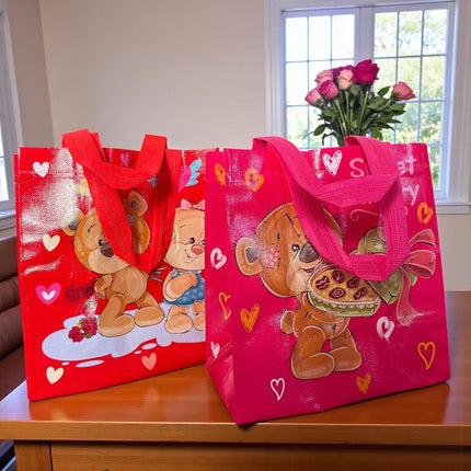 12 Bolsas Reutilizables Ositos "San Valentin" $5.9 c/u