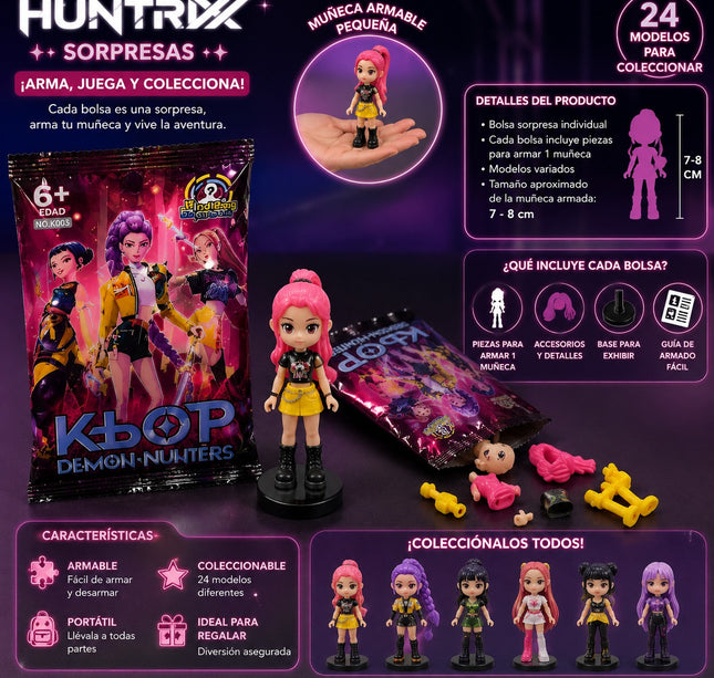 24 Muñequita Guerreras K-POP Armable Sorpresa $9.9 c/u