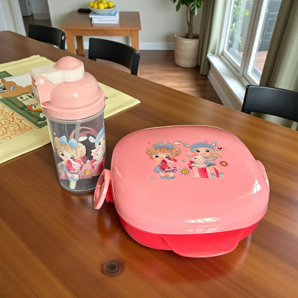 Exclusivo Tienda en linea 💥💎Set Lonchera  Cuchara y Mini Topper Snack  con Botella para Agua