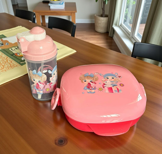 Exclusivo Tienda en linea 💥💎Set Lonchera  Cuchara y Mini Topper Snack  con Botella para Agua