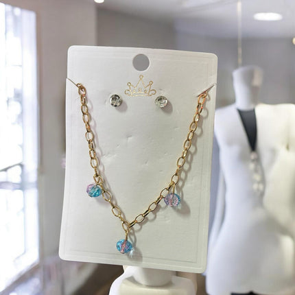 12 Sets aretes y collares pedrería $6.12 c/u