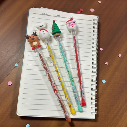 48 Lapices Navideños De Puntillas con Figuras $6.52 c/u