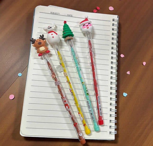 48 Lapices Navideños De Puntillas con Figuras $6.52 c/u