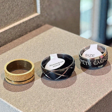 100 Anillos para Hombre Acero Inoxidable $3.5 c/u