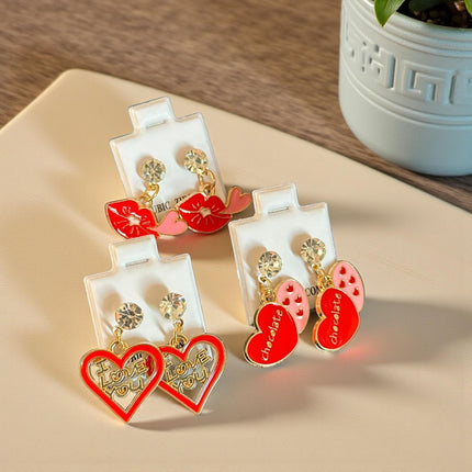36 Aretes "San Valentin" Zirconia Pedreria $6.25 c/u