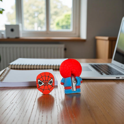 12 Dúos Gomas y Sacapuntas Superheroés $9.5 c/u