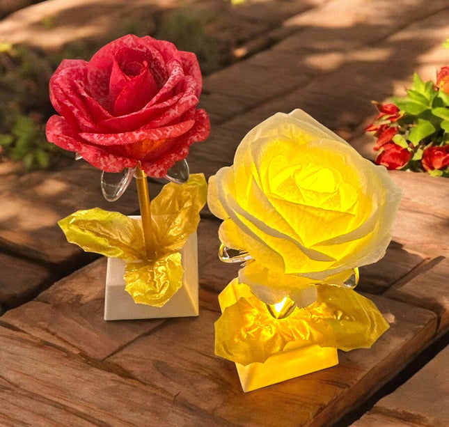 3 Rosas Eternaa de Luz con Base $45 c/u