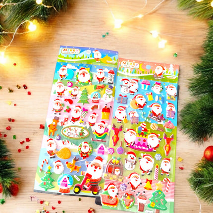 12 Planilla 42 Stickers Calcomanias Santa Claus $5.7 c/u