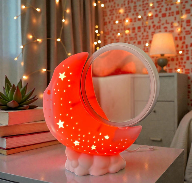 Lampara Luna con Espejo Aumento Luz