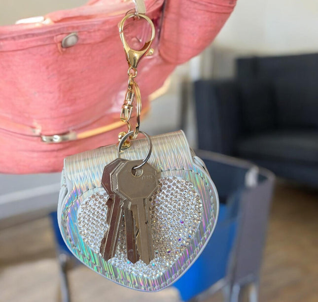 3 Monedero Corazon con Pedrería $59 c/u