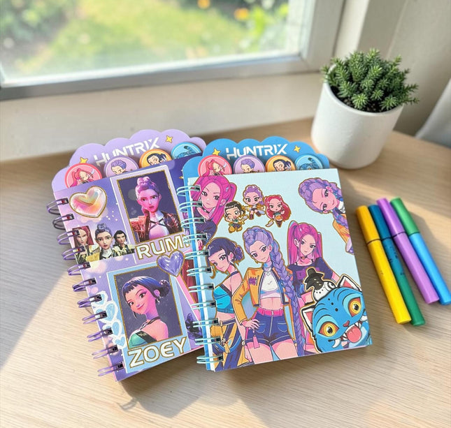 3 Libretas Guerreras K-Pop con Separadores y Hojas Decoradas $40 c/u