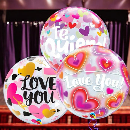 50 Globos Burbuja con Luz y Base $11.9 c/u