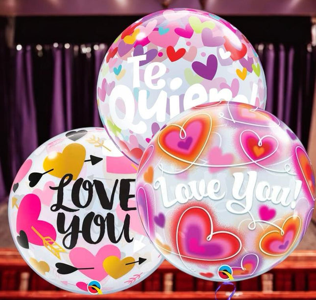 50 Globos Burbuja con Luz y Base $11.9 c/u