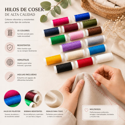 Exclusivo Tienda en linea 💥💎12 Sets de 16 Hilos para Cosér $11.5 c/u