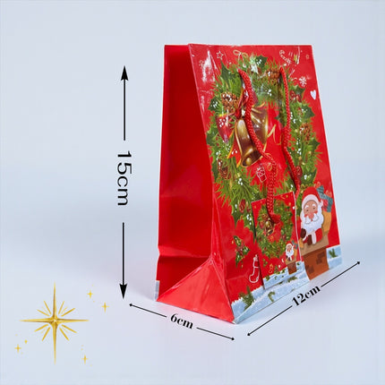 12 Bolsas Regalo Navidad 15X12X6 cm $3.45 c/u