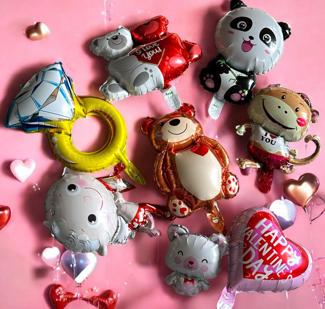 10 Globos de Figuras San Valentin $3.5 c/u