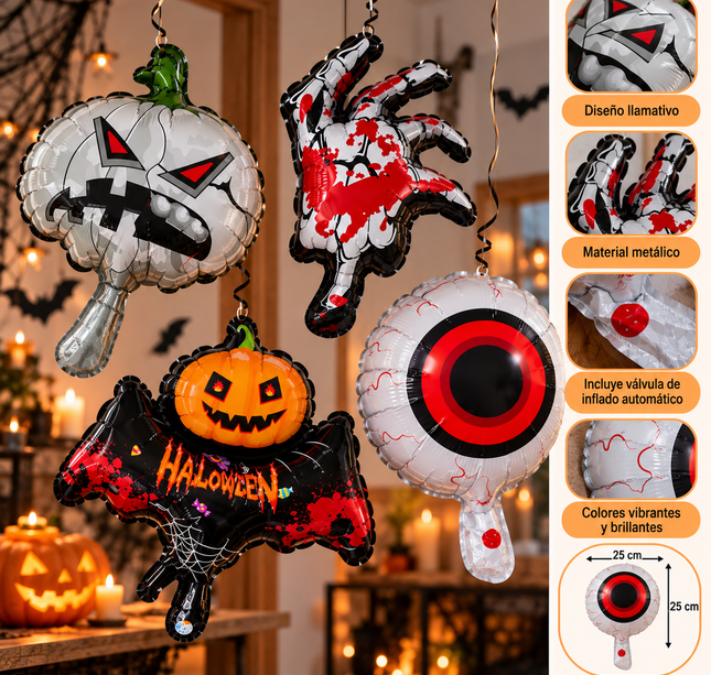 10 Globos Ch Halloween $3 c/u (modelos surtidos)