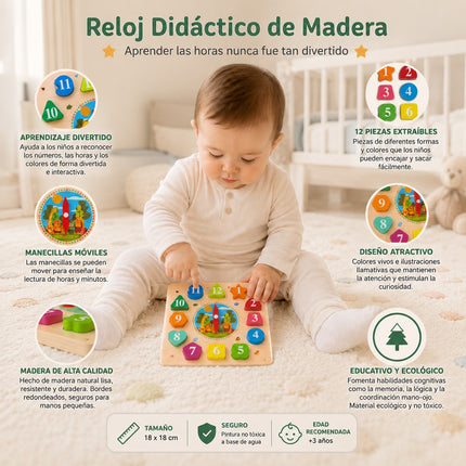 Exclusivo Tienda en linea 💥💎Reloj de Madera Didactico