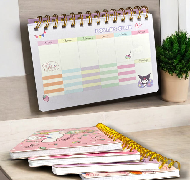 6 Agendas Sanrio con espiral $19.8 c/u