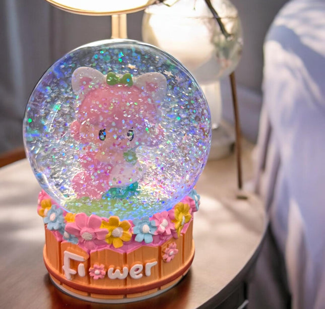 Bola de Cristal Flores con Luz