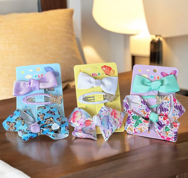 12 Sets de Pasadores con Moños Mariposas $5.9 c/u