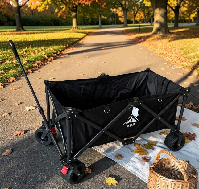 Carrito Utilitario Plegable de Doble Nivel con Toldo Protector y Mesa