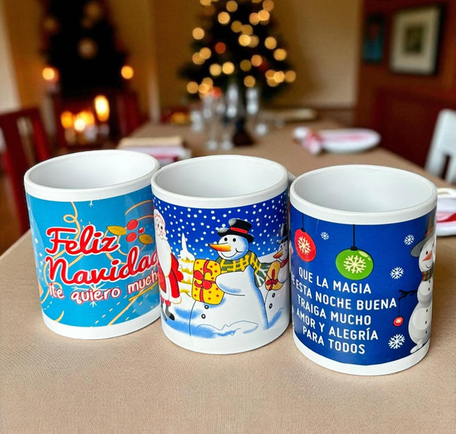 3 Taza Navidad Decorada $26 c/u