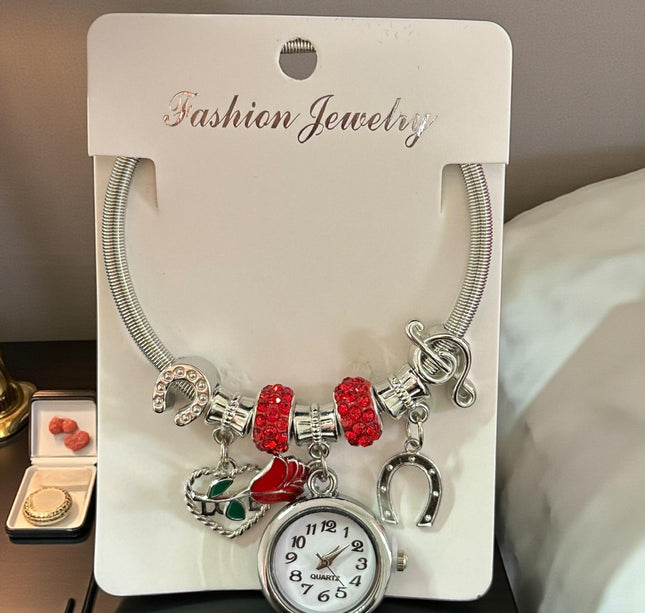 12 Pulseras Pandoras San Valentin con Reloj $37 c/u