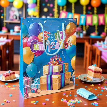 12 Bolsas Para reglo "Feliz Cumpleaños" $6.75 c/u