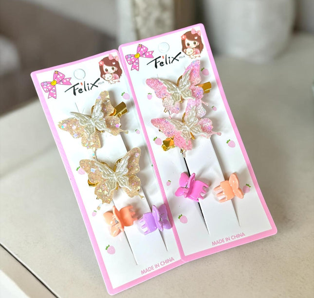 12 Duos Mariposa Pasadores y Cuquitas Colores $9.5 c/u