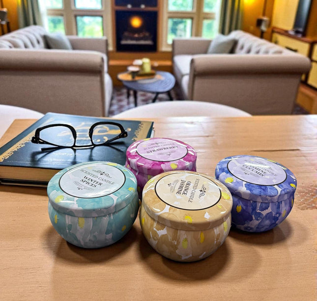 Velas Aromaticas en Caja Metalica