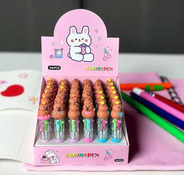 36 Lapiceros Multitintas Capibaras Ch $8.9 c/u