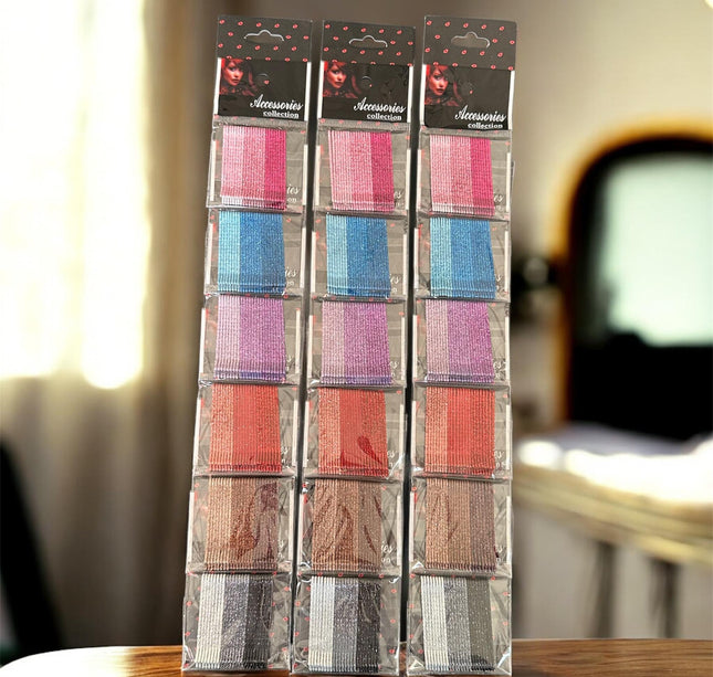 6 Tiras de 6 Bolsas Pasadores Diamantados Colores $29 c/u