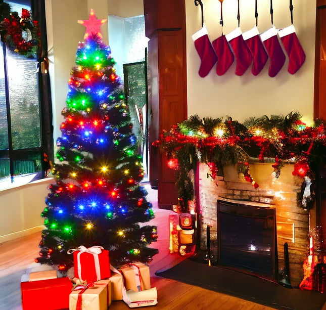 Arbol de Navidad con luces Fibra y estrella incluidas 180cm